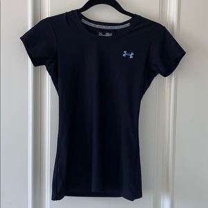 Under armour black fitted heatgear top